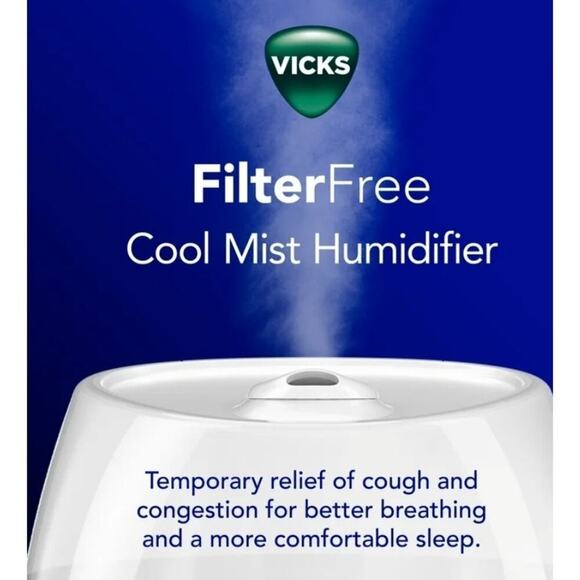 Vicks Filter Free Cool Mist Humidifier, White, VUL545/ New In Box - Picture 6 of 14